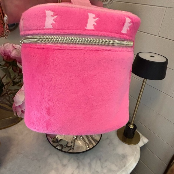 GORGE NWT Hot Pink w Gold JUICY Couture Velour Train Case Cosmetic Bag - Picture 4 of 7